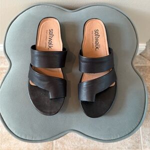 SoftWalk Women's Stylish Black Sandals